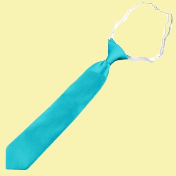 Image 0 of Dark Turquoise Junior Boys Ages 1-7 Wedding Elastic Straight Boys Neck Tie