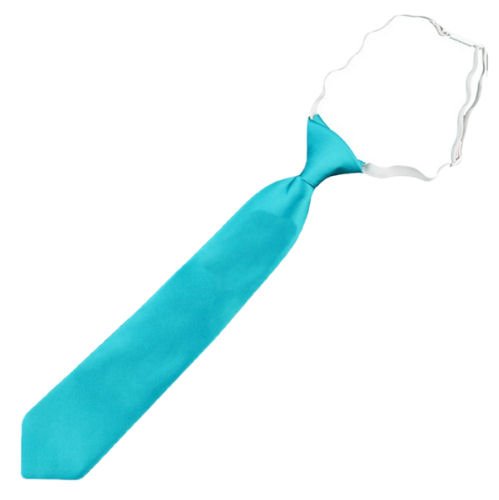 Image 1 of Dark Turquoise Junior Boys Ages 1-7 Wedding Elastic Straight Boys Neck Tie x 3