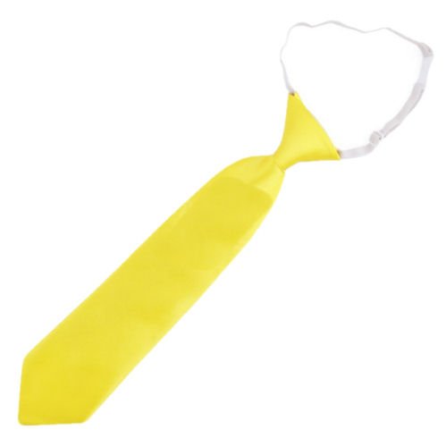 Image 1 of Daffodil Yellow Junior Boys Ages 3-7 Wedding Elastic Straight Boys Neck Tie 