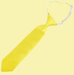 Daffodil Yellow Junior Boys Ages 3-7 Wedding Elastic Straight Boys Neck Tie 