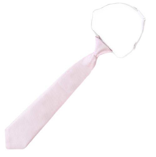 Image 1 of Baby Pink Junior Boys Ages 3-7 Wedding Elastic Straight Boys Neck Tie 