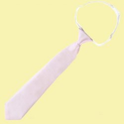 Baby Pink Junior Boys Ages 3-7 Wedding Elastic Straight Boys Neck Tie 