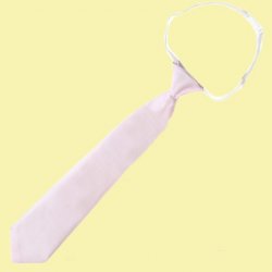 Baby Pink Junior Boys Ages 3-7 Wedding Elastic Straight Boys Neck Tie 