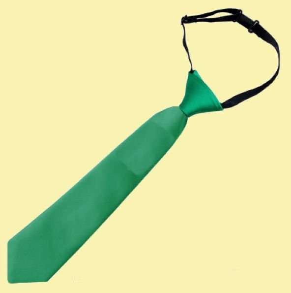 Image 0 of Emerald Green Junior Boys Ages 3-7 Wedding Elastic Straight Boys Neck Tie 