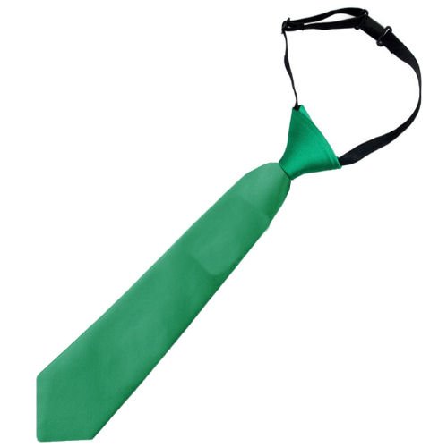 Image 1 of Emerald Green Junior Boys Ages 3-7 Wedding Elastic Straight Boys Neck Tie 