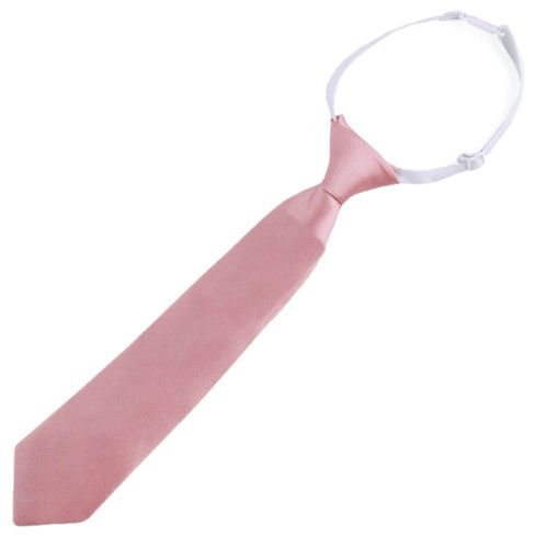 Image 1 of Blush Dusky Pink Junior Boys Ages 3-7 Wedding Elastic Straight Boys Neck Tie 