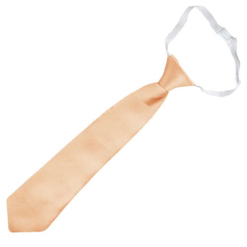 Image 1 of Apricot Peach Junior Boys Ages 3-7 Wedding Elastic Straight Boys Neck Tie 