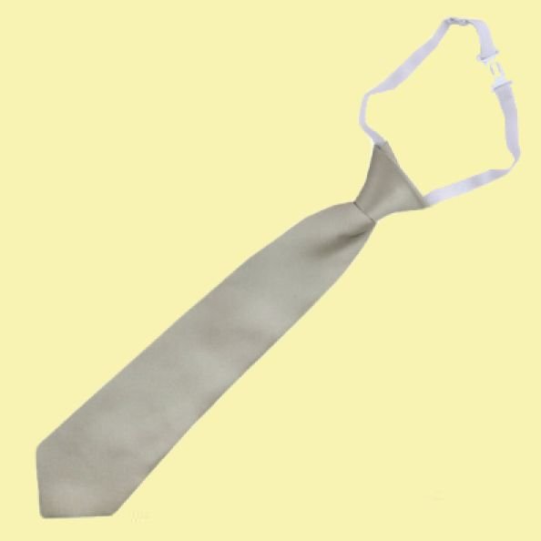 Boys Kids Solid Satin Neck Tie – Wedding Party Formal Casual – Polyester (1PC)
