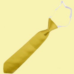 Metallic Gold Junior Boys Ages 3-7 Wedding Elastic Straight Boys Neck Tie 