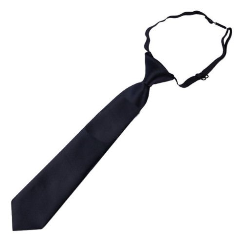 Image 1 of Jet Black Junior Boys Ages 3-7 Wedding Elastic Straight Boys Neck Tie