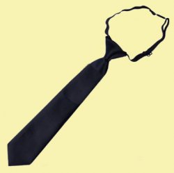 Jet Black Junior Boys Ages 3-7 Wedding Elastic Straight Boys Neck Tie