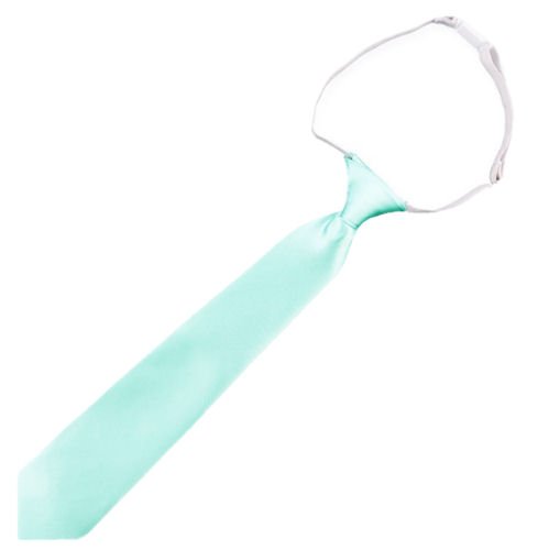 Image 1 of Light Mint Green Junior Boys Ages 1-7 Wedding Elastic Straight Boys Neck Tie x 3