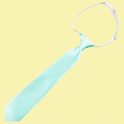 Light Mint Green Junior Boys Ages 1-7 Wedding Elastic Straight Boys Neck Tie