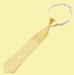 Light Gold Junior Boys Ages 3-7 Wedding Elastic Straight Boys Neck Tie 