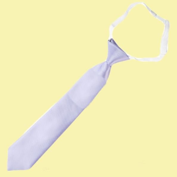 Image 0 of Lilac Purple Junior Boys Ages 1-7 Wedding Elastic Straight Boys Neck Tie x 3