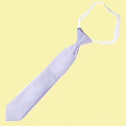 Lilac Purple Junior Boys Ages 1-7 Wedding Elastic Straight Boys Neck Tie