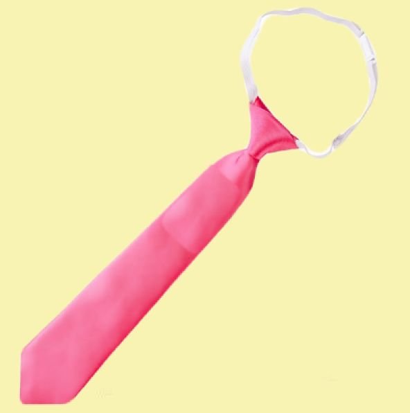 Image 0 of Hot Pink Junior Boys Ages 3-7 Wedding Elastic Straight Boys Neck Tie 