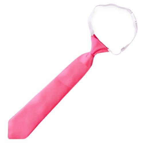 Image 1 of Hot Pink Junior Boys Ages 3-7 Wedding Elastic Straight Boys Neck Tie 