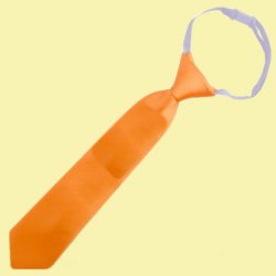 Orange Junior Boys Ages 3-7 Wedding Elastic Straight Boys Neck Tie 