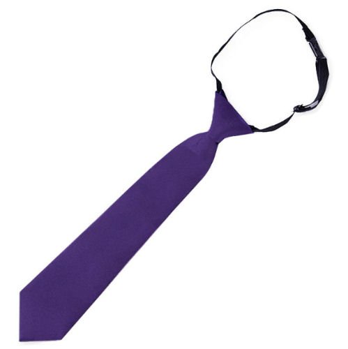 Image 1 of Dark Purple Junior Boys Ages 3-7 Wedding Elastic Straight Boys Neck Tie