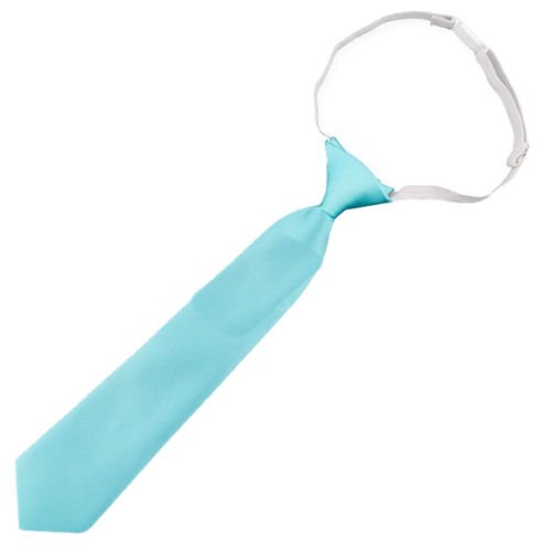 Image 1 of Aqua Tiffany Blue Junior Boy Ages 1-7 Wedding Elastic Straight Boys Neck Tie x 3