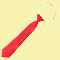 Cherry Red Junior Boys Ages 3-7 Wedding Elastic Straight Boys Neck Tie