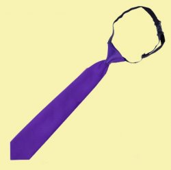 Cadbury Purple Junior Boys Ages 1-7 Wedding Elastic Straight Boys Neck Tie