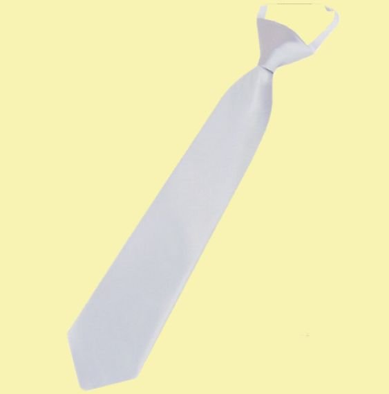 Image 0 of Light Silver Grey Junior Boys Ages 3-7 Wedding Elastic Straight Boys Neck Tie
