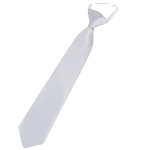 Image 1 of Light Silver Grey Junior Boys Ages 3-7 Wedding Elastic Straight Boys Neck Tie