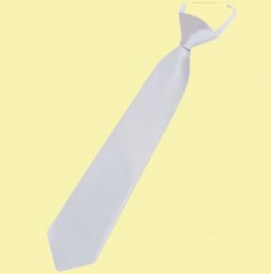 Light Silver Grey Junior Boys Ages 3-7 Wedding Elastic Straight Boys Neck Tie