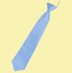 Dusky Blue Junior Boys Ages 1-7 Wedding Elastic Straight Boys Neck Tie