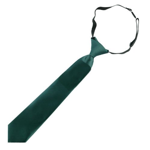 Image 1 of Dark Forest Green Junior Boys Ages 1-7 Wedding Elastic Straight Boys Neck Tie