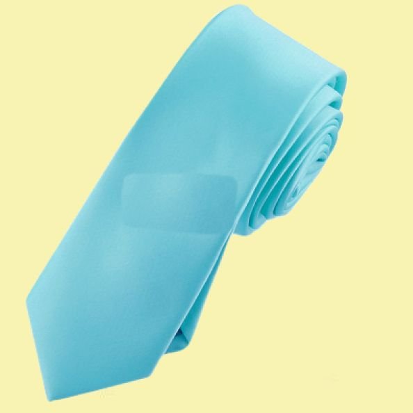 Image 0 of Aqua Tiffany Blue Formal Groomsmen Groom Wedding Slim Skinny Mens Neck Tie 