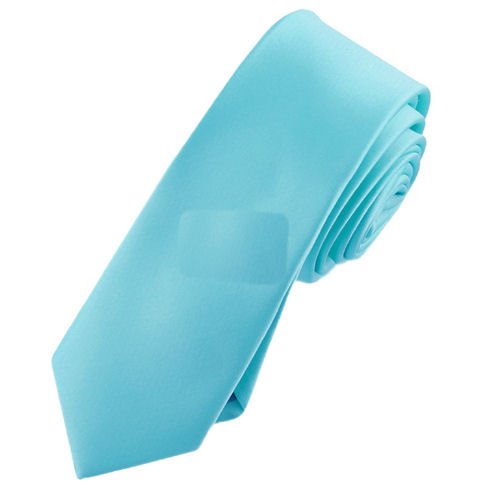 Image 1 of Aqua Tiffany Blue Formal Groomsmen Groom Wedding Slim Skinny Mens Neck Tie 