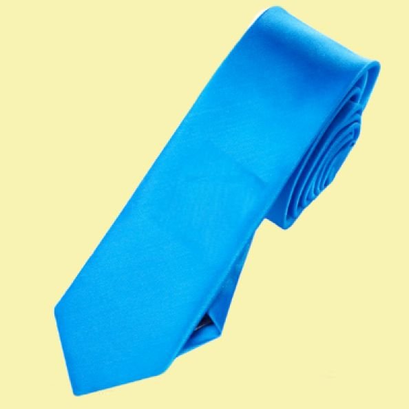 Image 0 of Cobalt Blue Formal Groomsmen Groom Wedding Slim Skinny Mens Neck Tie 