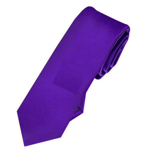 Image 1 of Cadbury Purple Formal Groomsmen Groom Wedding Slim Skinny Mens Neck Tie 