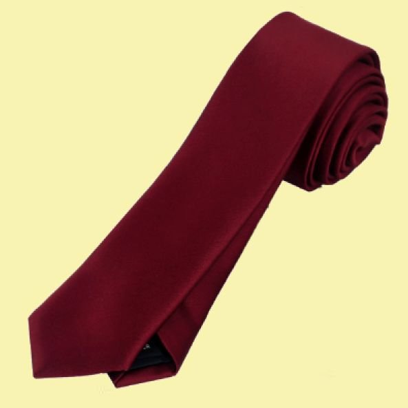 Image 0 of Burgundy Wine Formal Groomsmen Groom Wedding Slim Skinny Mens Neck Tie 