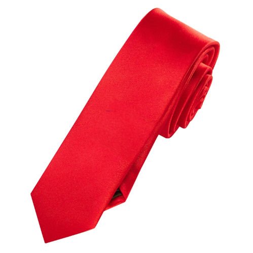 Image 1 of Cherry Red Formal Groomsmen Groom Wedding Slim Skinny Mens Neck Tie 