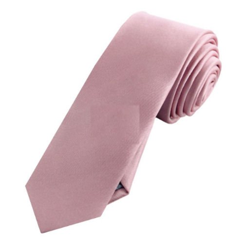 Image 1 of Blush Dusky Pink Formal Groomsmen Groom Wedding Slim Skinny Mens Neck Tie 