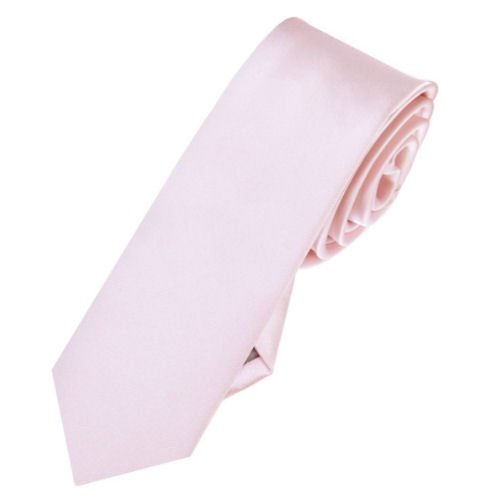 Image 1 of Baby Pink Formal Groomsmen Groom Wedding Slim Skinny Mens Neck Tie 