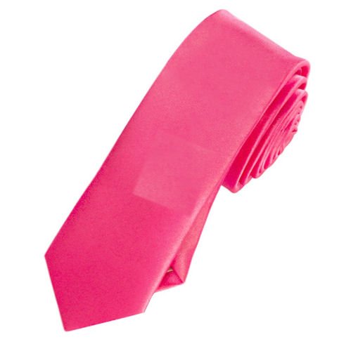 Image 1 of Hot Pink Formal Groomsmen Groom Wedding Slim Skinny Mens Neck Tie 