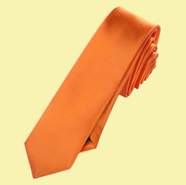 Image 0 of Orange Formal Groomsmen Groom Wedding Slim Skinny Mens Neck Tie 