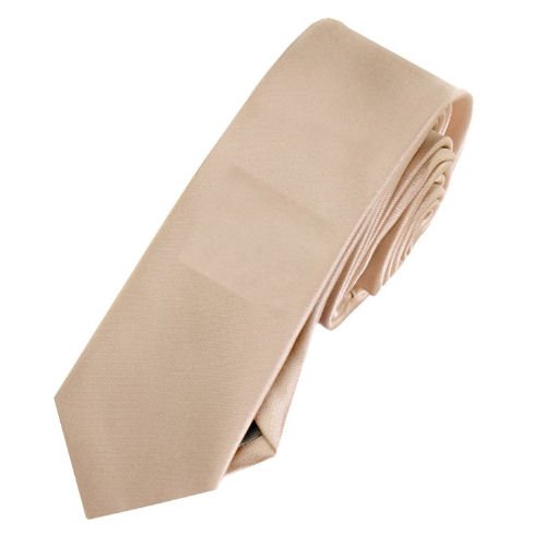 Image 1 of Beige Tan Mocha Formal Groomsmen Groom Wedding Slim Skinny Mens Neck Tie 