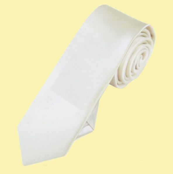 Image 0 of Ivory Formal Groomsmen Groom Wedding Slim Skinny Mens Neck Tie 