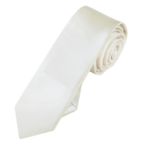 Image 1 of Ivory Formal Groomsmen Groom Wedding Slim Skinny Mens Neck Tie 