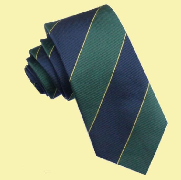 Image 0 of Blue Green Gold Stripes Groomsmen Groom Wedding Narrow Mens Neck Tie 