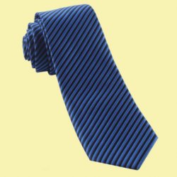 Blue Black Thin Stripes Groomsmen Groom Wedding Narrow Mens Neck Tie 