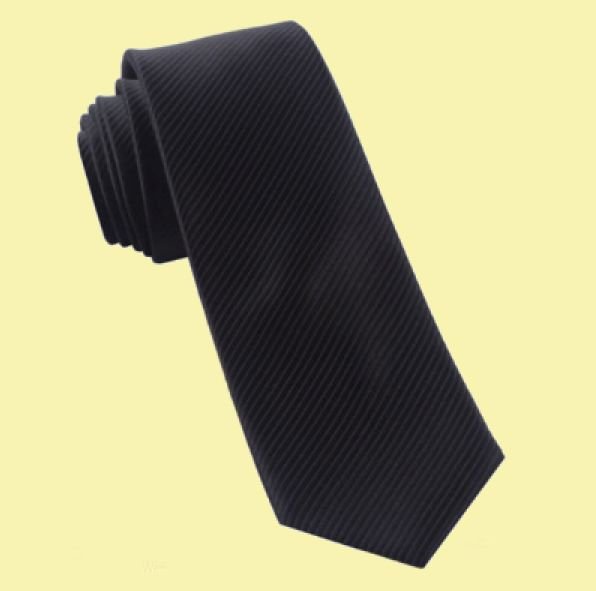 Image 0 of Jet Black Thin Stripes Groomsmen Groom Wedding Narrow Mens Neck Tie 
