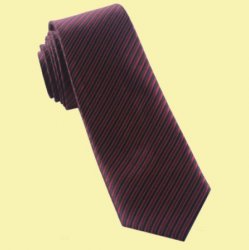 Burgundy Black Thin Stripes Groomsmen Groom Wedding Narrow Mens Neck Tie 