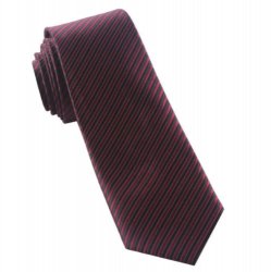 Burgundy Black Thin Stripes Groomsmen Groom Wedding Narrow Mens Neck Tie